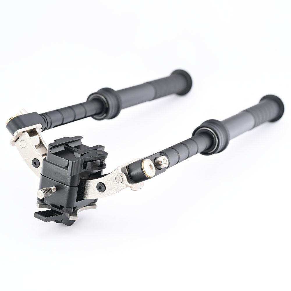 5H Aluminum Alloy High Strength Heavy Sniper Rifle Bipod with adjustable legs for stability on uneven terrain.