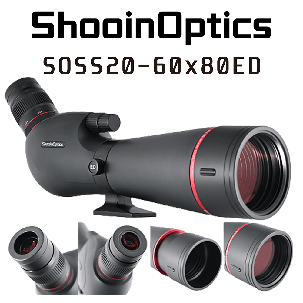 Shooin Optics 20-60x80 ED 80ED Glass Fieldscope Outdoor Spotting Scope - Shooin Optics