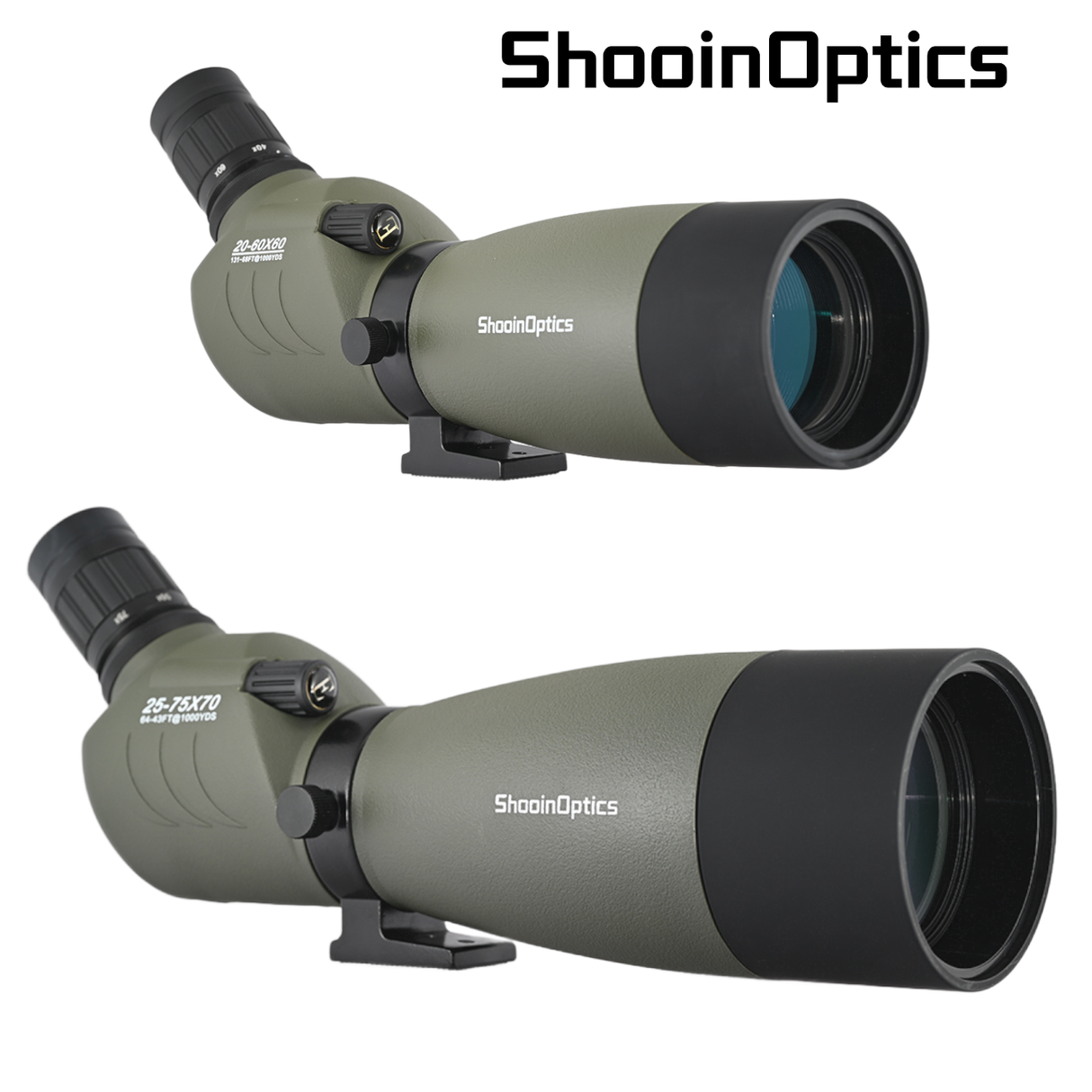 Shooin Optics SCY 20-60x60 25-75x70 FMC Spotting Scope Bird Watching Telescope Monocular Shooin Optics